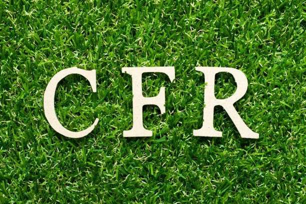 CFR letters on grass background symbolizing cost and freight terms