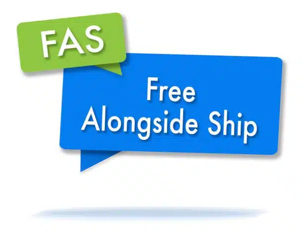 Graphic representation of FAS Incoterm meaning Free Alongside Ship in international shipping terms