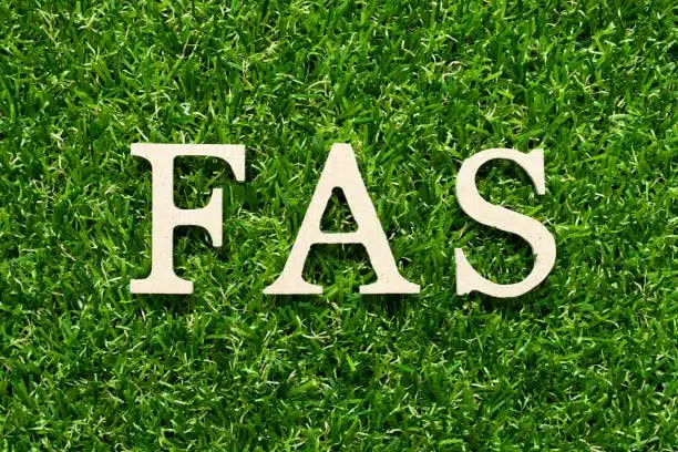 FAS acronym placed on green background representing Free Alongside Ship Incoterm