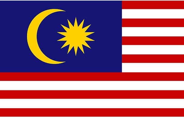Malaysian flag representing the country of origin for exports to the UK