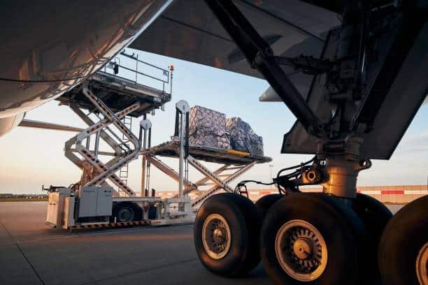 Air cargo being loaded into aircraft, representing freight shipping from China to Pakistan