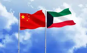 Flags of China and Kuwait symbolizing strong trade and shipping partnership