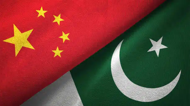 Flags of China and Pakistan side by side, symbolizing strong trade and logistics ties