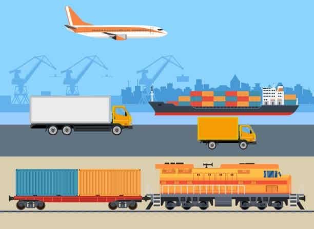 Multimodal freight shipping from China to Poland including air, sea, rail, and truck transport