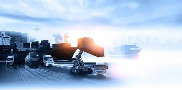 Modern freight transportation services including container trucks, ships, and aircraft for China to Poland trade