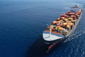 Large container ship transporting goods from China to Hong Kong across the South China Sea.