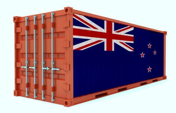 Mixed-color container showing New Zealand identity for international trade