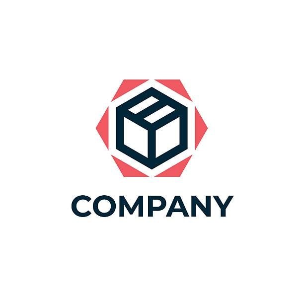Abstract company logo with parcel icon representing door-to-door delivery brand