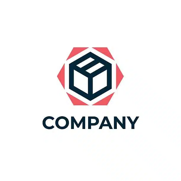 Abstract company logo with parcel icon representing door-to-door delivery brand