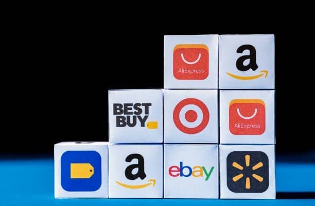Collection of top eCommerce logos including eBay, emphasizing seller responsibilities and platform shipping policies.