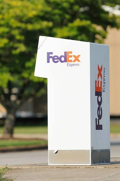 FedEx Express drop box located in a public area for convenient shipment handoffs