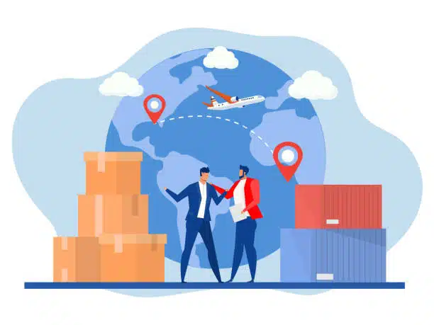 Global logistics network showing air, sea, and road freight from China to Tanzania