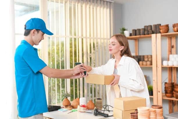 Customer receiving cleared package after custom duty payment