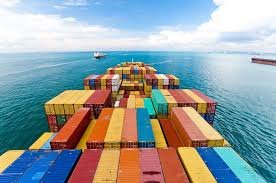 View from a container ship at sea transporting goods from China to Iran.