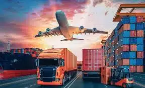 Multimodal shipping logistics including air freight, trucking, and containers for China to Oman trade