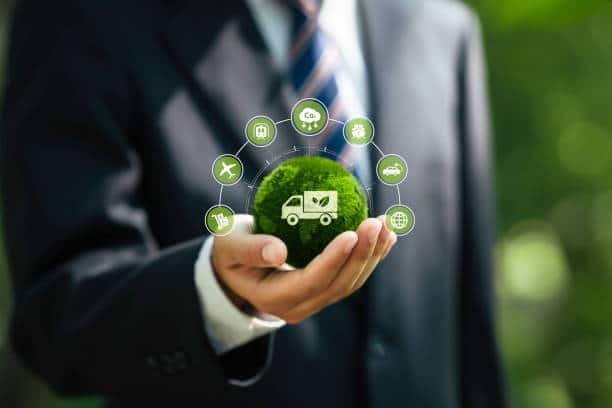 Green logistics concept showing eco-friendly shipping from China to Mauritania