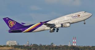 Thai Airways aircraft taking off, representing air freight services from China to Thailand.