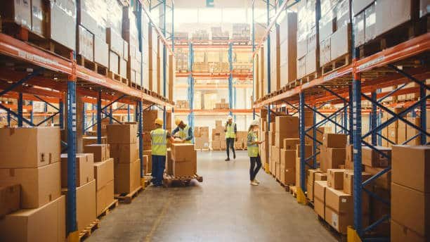 Warehouse preparing goods for distribution to Libya from China
