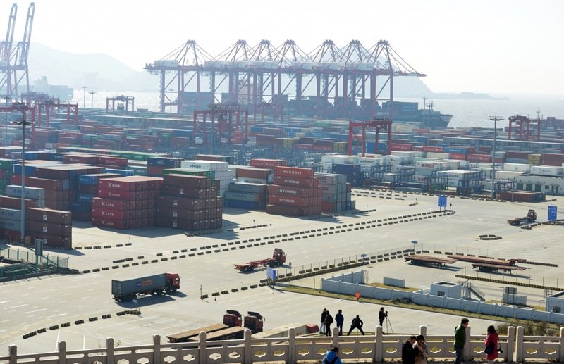 Large container port in China handling freight bound for Malaysia