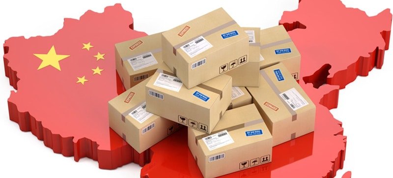 Parcels prepared for international shipping from China to Malaysia