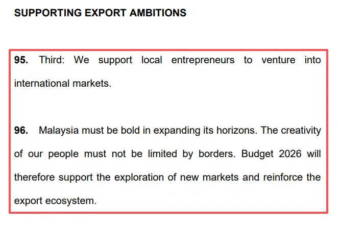 Export Promotion and Financing Support