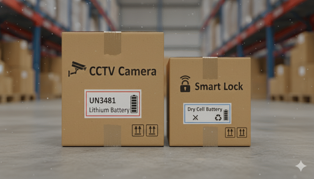 Close-up shot of two types of export carton boxes