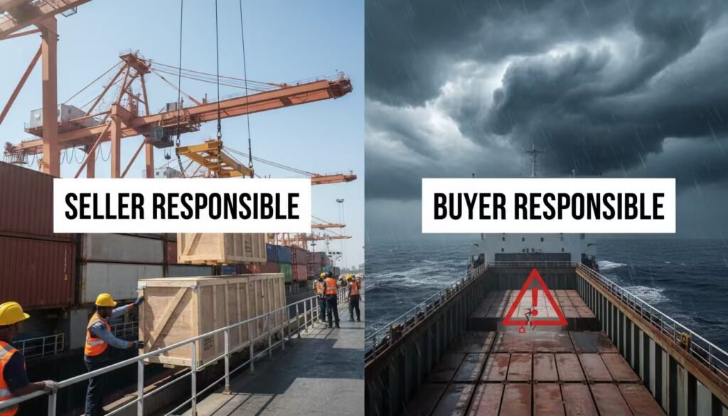 cargo being loaded onto ship cargo at sea in ship hold