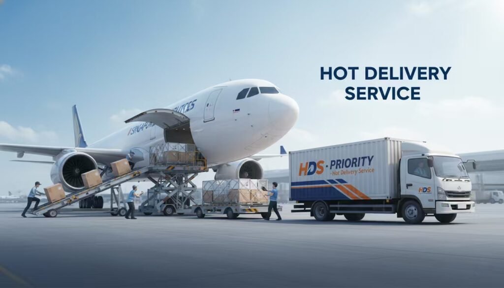 illustration of Hot Delivery Service (HDS) for urgent air cargo