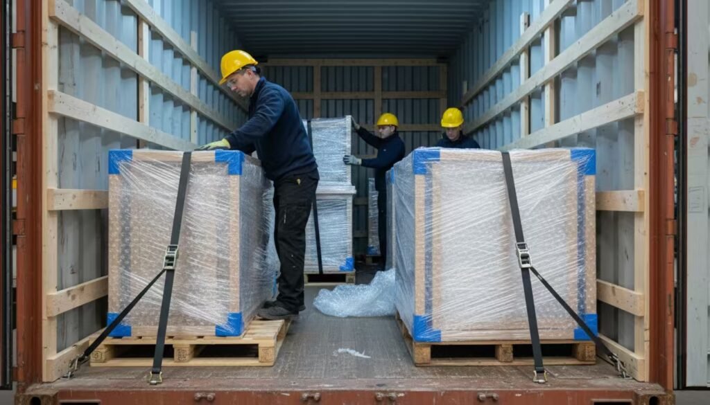 workers-applying-export-packaging-enhancements-on-wood-furniture-parts