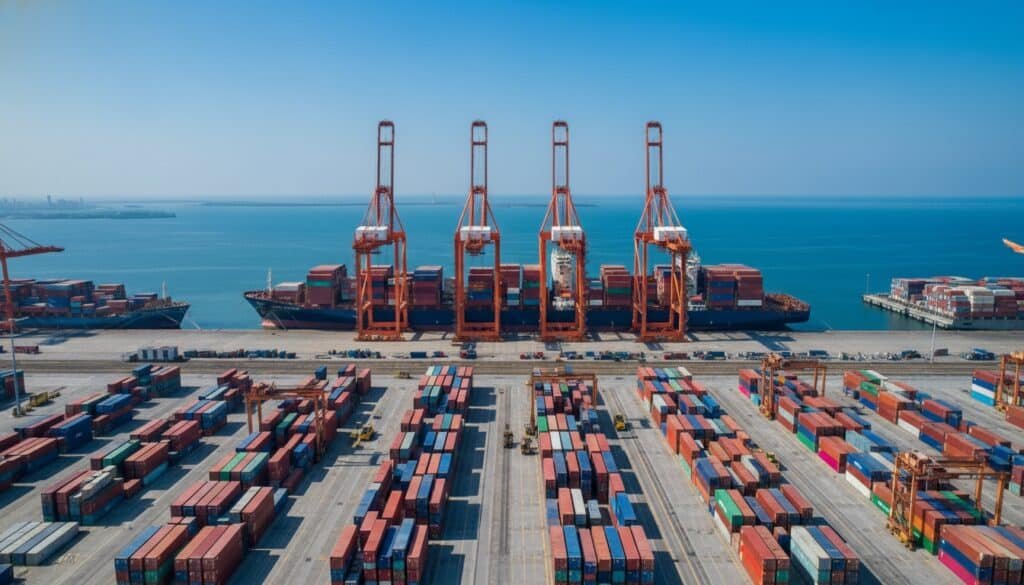 A-bright-daytime-photo-of-a-container-yard-during-peak-season.