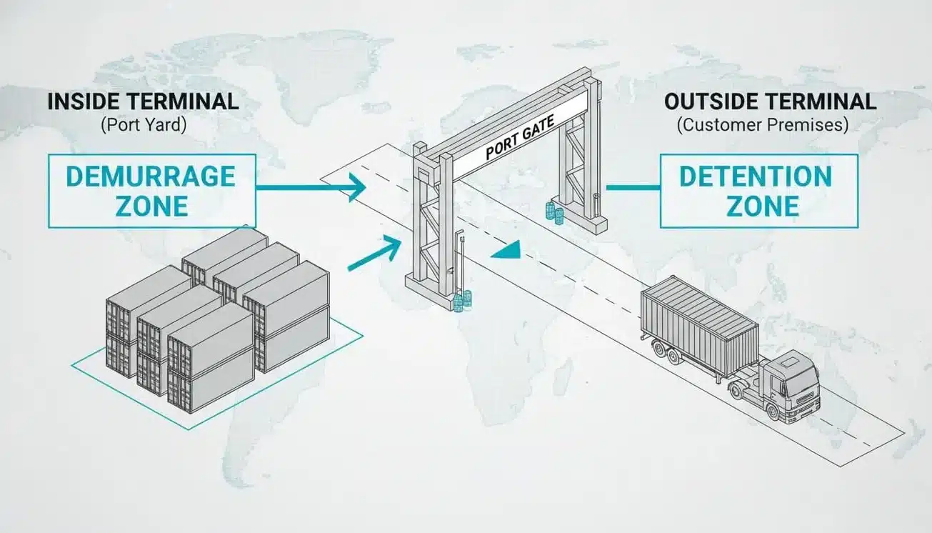 the boundary between Demurrage and Detention